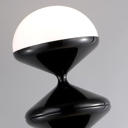 Contemporary Scandinavian Iron Acrylic Cream Round 1-Light Standing Floor Lamp For Bedroom