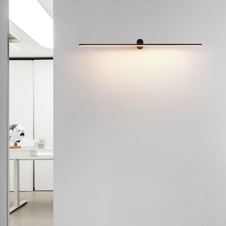 Modern Minimalist Long Round PVC Metal LED Wall Sconce Lamp For Living Room