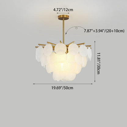 Contemporary Scandinavian Tapered Round Branch Glass Iron 6/8/10 Lights Chandelier For Living Room