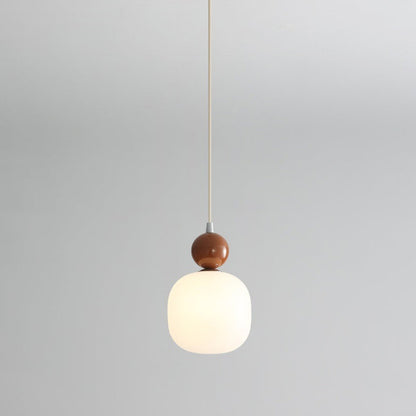 Contemporary Nordic Resin PE Ball Cylinder 1-Light Pendant Light For Bedside