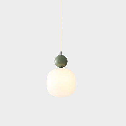 Contemporary Nordic Resin PE Ball Cylinder 1-Light Pendant Light For Bedside