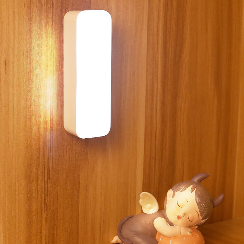 Modern Minimalist USB Rechargeable Magnetic Suction Plastic Strip Rectangular LED Wall Sconce Lamp Night Light For Study