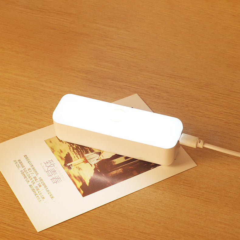 Modern Minimalist USB Rechargeable Magnetic Suction Plastic Strip Rectangular LED Wall Sconce Lamp Night Light For Study