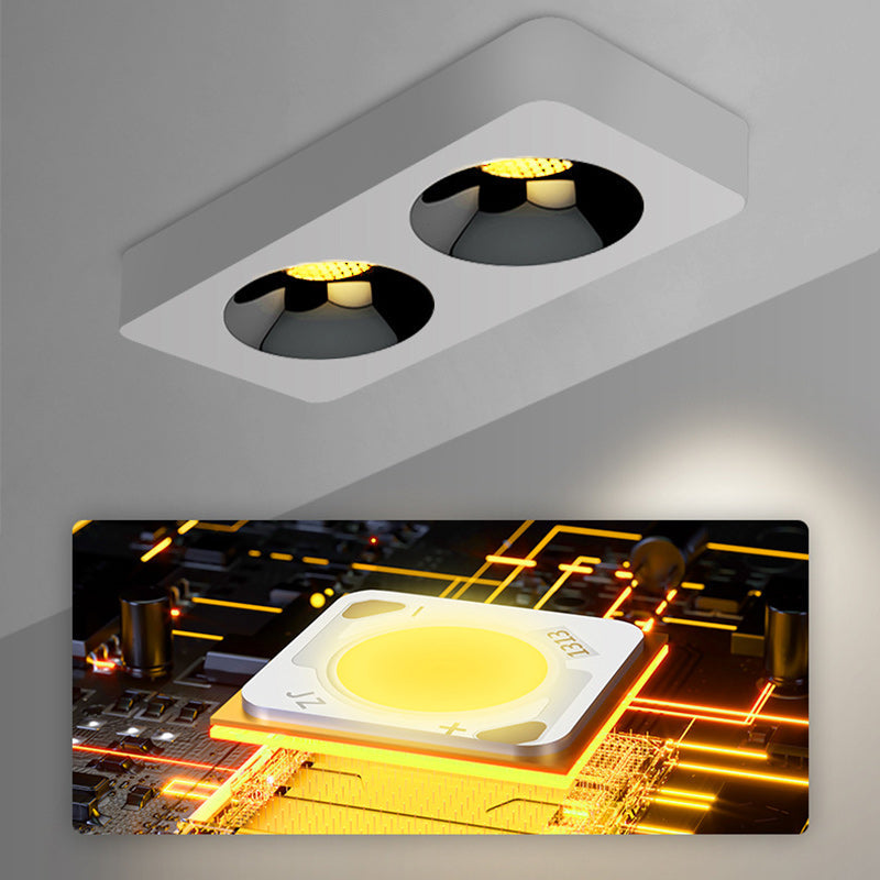 Modern Minimalist Iron Square Rectangular Honeycomb Network Ultra-thin Spotlight Downlight LED Flush Mount Ceiling Light For Hallway