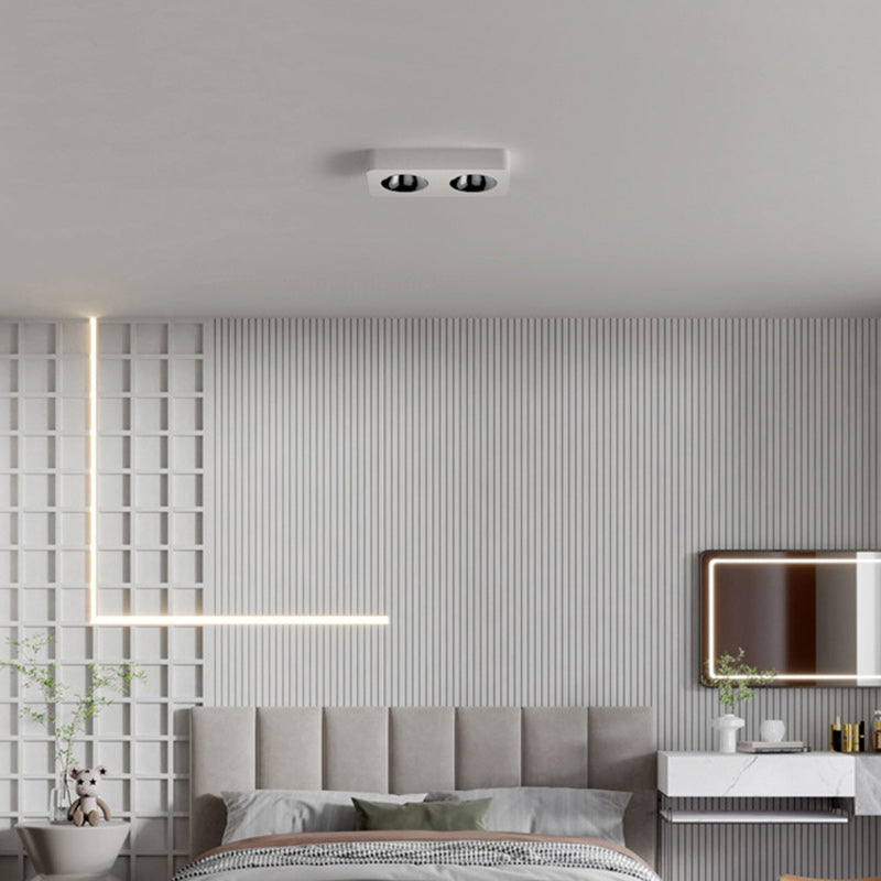 Modern Minimalist Iron Square Rectangular Honeycomb Network Ultra-thin Spotlight Downlight LED Flush Mount Ceiling Light For Hallway