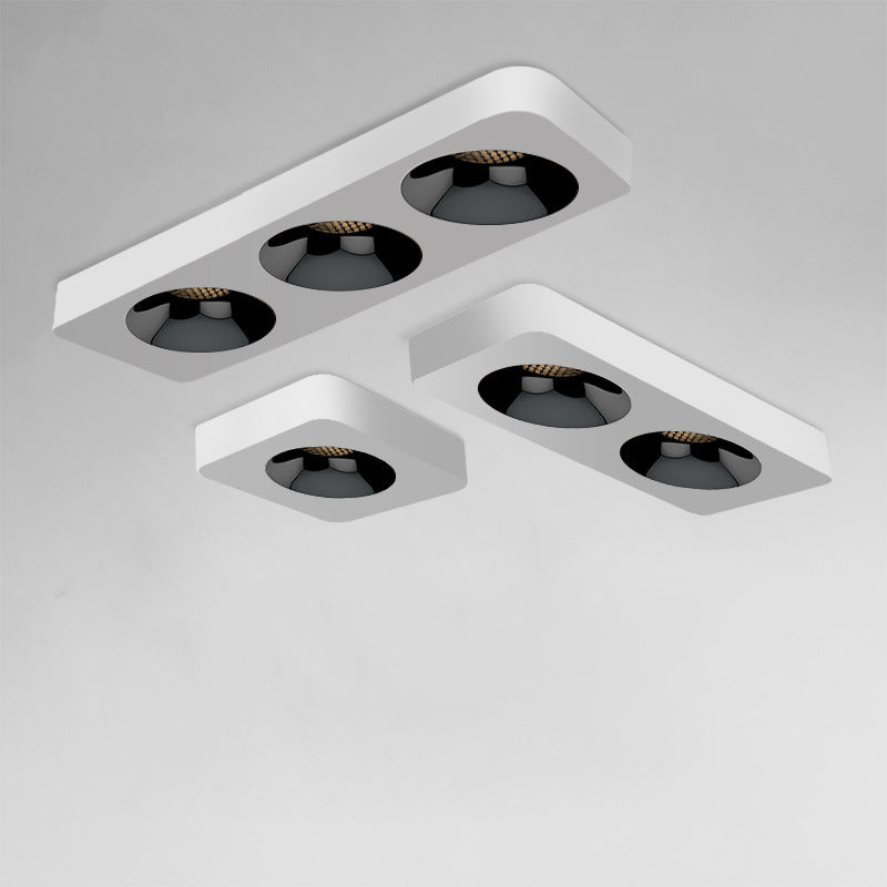 Modern Minimalist Iron Square Rectangular Honeycomb Network Ultra-thin Spotlight Downlight LED Flush Mount Ceiling Light For Hallway
