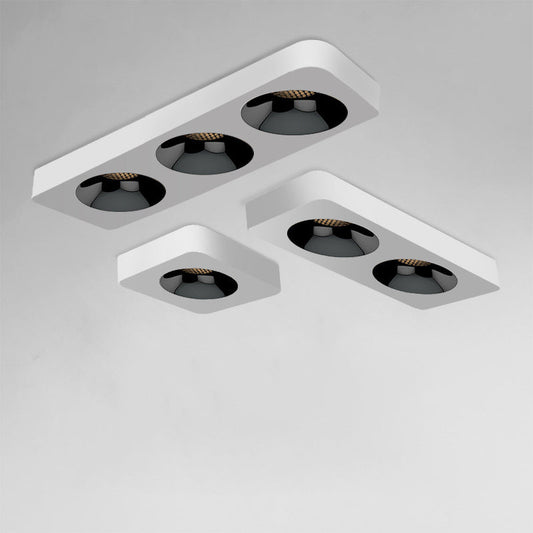 Modern Minimalist Iron Square Rectangular Honeycomb Network Ultra-thin Spotlight Downlight LED Flush Mount Ceiling Light For Hallway