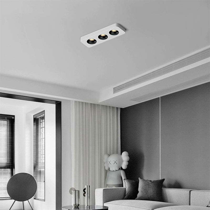 Modern Minimalist Iron Square Rectangular Honeycomb Network Ultra-thin Spotlight Downlight LED Flush Mount Ceiling Light For Hallway