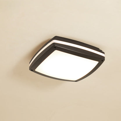 Modern Simplicity Waterproof Aluminum Acrylic Square Line LED Outdoor Flush Mount Ceiling Light For Outdoor Patio