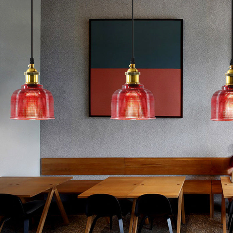 Contemporary Retro Metal Glass Frosted Dome Cap 1-Light Pendant Light For Dining Room