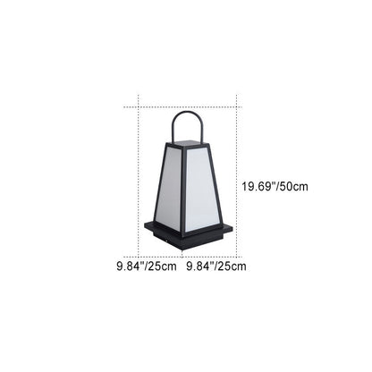 Traditional Japanese Solar Waterproof Stainless Steel Acrylic Trapezoidal Honeycombed Lantern LED Outdoor Light Landscape Lighting For Garden