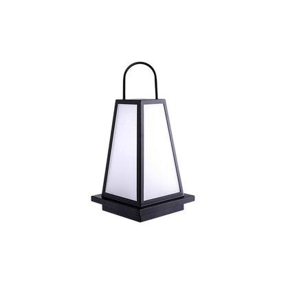 Traditional Japanese Solar Waterproof Stainless Steel Acrylic Trapezoidal Honeycombed Lantern LED Outdoor Light Landscape Lighting For Garden