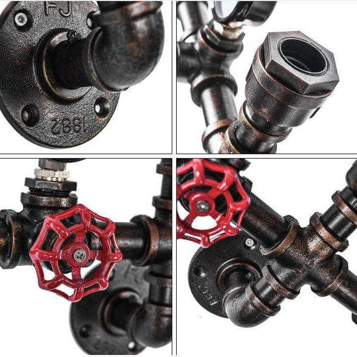 Industrial Retro Creative Metal Pipe 2/3 Light Wall Sconce Lamps