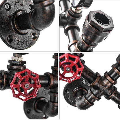 Industrial Retro Creative Metal Pipe 2/3 Light Wall Sconce Lamps