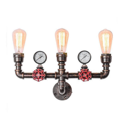 Industrial Retro Creative Metal Pipe 2/3 Light Wall Sconce Lamps