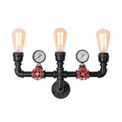 Industrial Retro Creative Metal Pipe 2/3 Light Wall Sconce Lamps