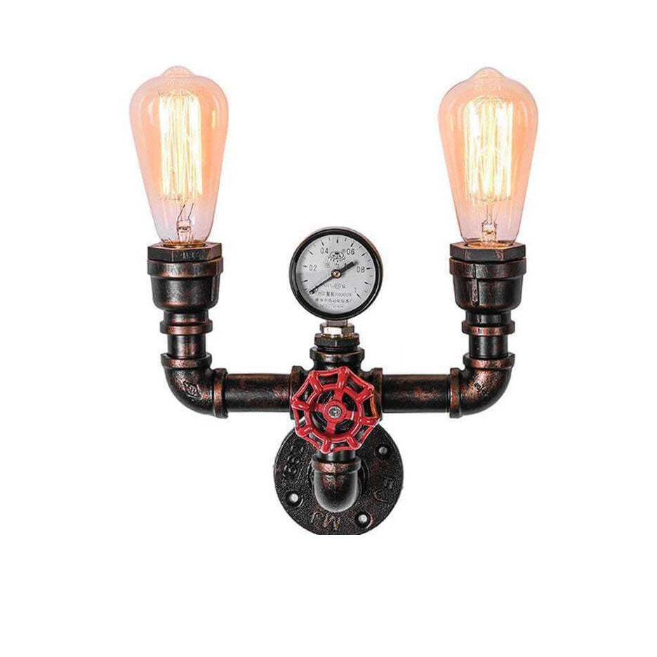 Industrial Retro Creative Metal Pipe 2/3 Light Wall Sconce Lamps