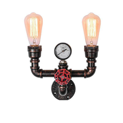 Industrial Retro Creative Metal Pipe 2/3 Light Wall Sconce Lamps