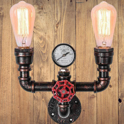 Industrial Retro Creative Metal Pipe 2/3 Light Wall Sconce Lamps