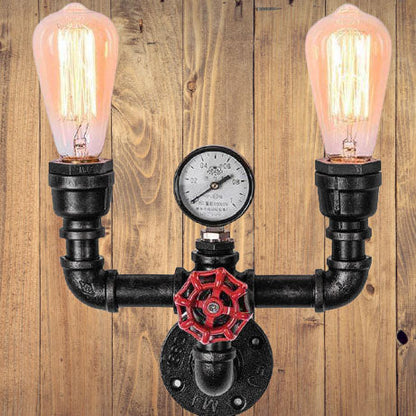 Industrial Retro Creative Metal Pipe 2/3 Light Wall Sconce Lamps