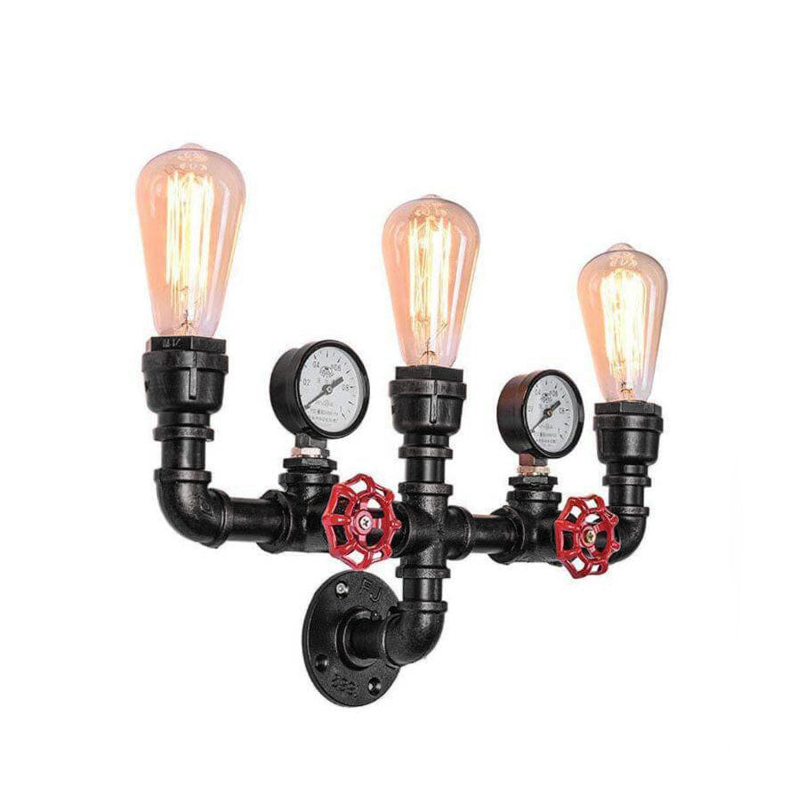Industrial Retro Creative Metal Pipe 2/3 Light Wall Sconce Lamps