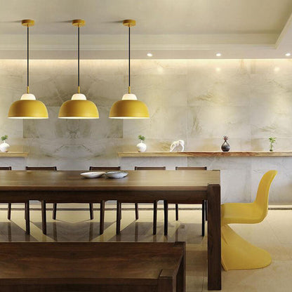 Nordic Creative Macaron Aluminum 1-Light Dome Pendant Light