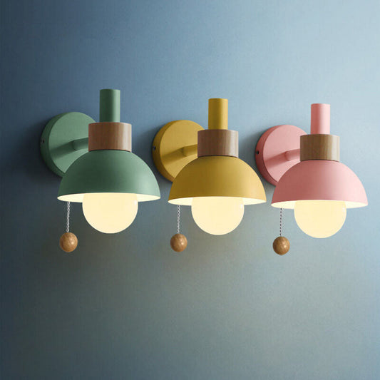 Nordic Macaron Globe 1-Light Wall Sconce Lamp