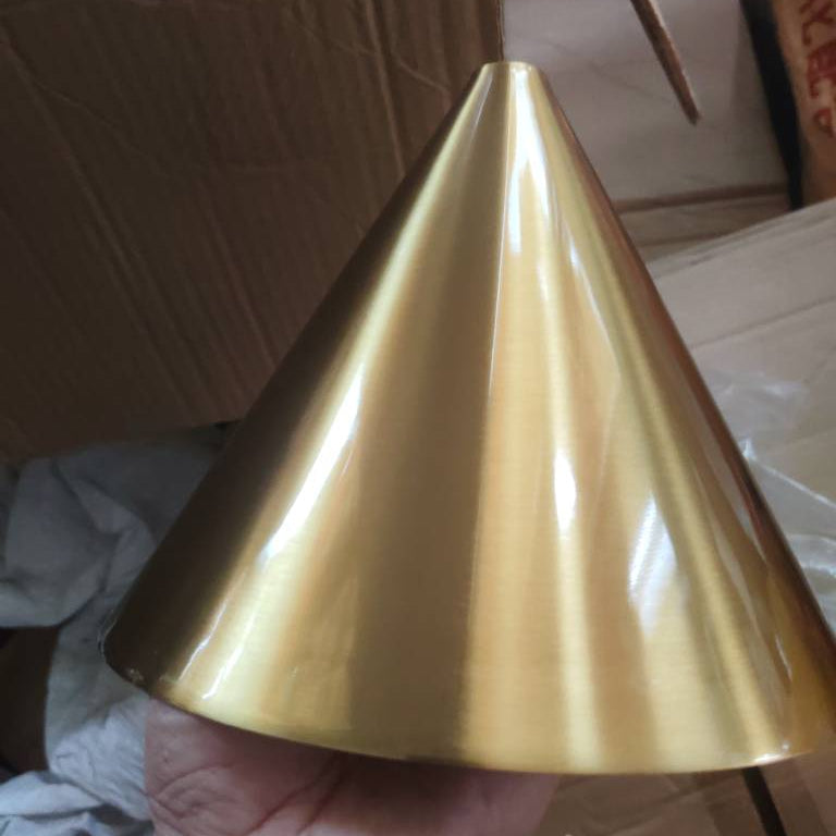 Contemporary Industrial Iron Plated Brass Cone Round 1-Light Wall Sconce Lamp for Living Room