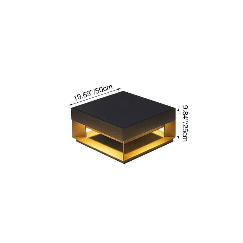 Modern Minimalist Square Geometric Stainless Steel LED Outdoor Waterproof Pillar Light Landscape Light For Garden