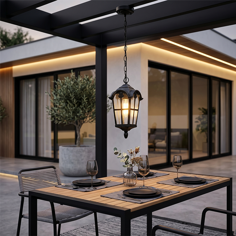 Traditional European Die-cast Aluminum Outdoor Waterproof 1-Light Pendant Light For Outdoor