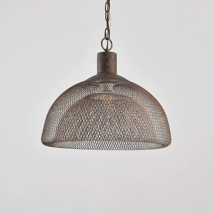 Contemporary Industrial Wrought Iron Hardware Half Round Aged 1-Light Pendant Light For Living Room