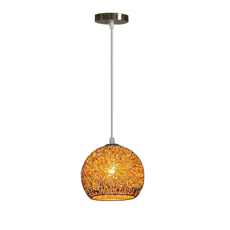 Modern Aluminum Wire 1-Light Dome Pendant Light