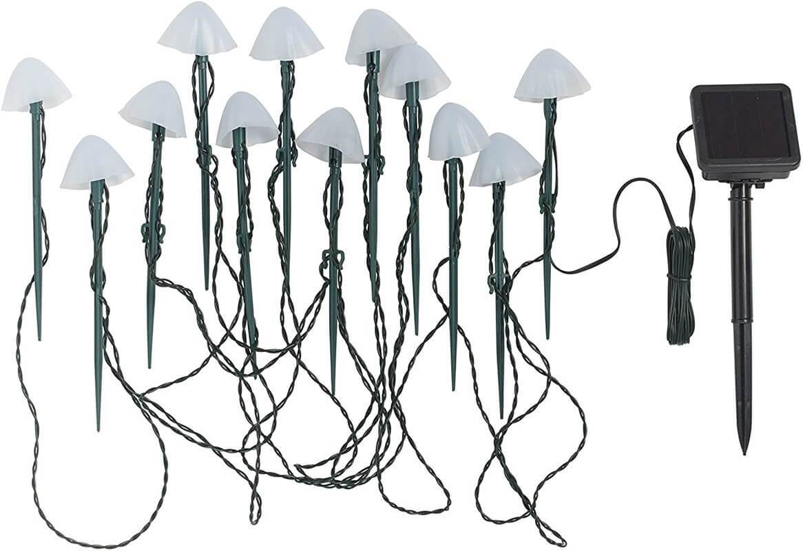 Contemporary Creative Plastic Solar LED Mushroom Lights String Lights For Outdoor Patio