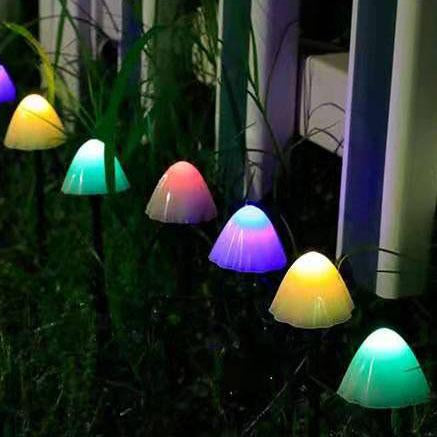 Contemporary Creative Plastic Solar LED Mushroom Lights String Lights For Outdoor Patio