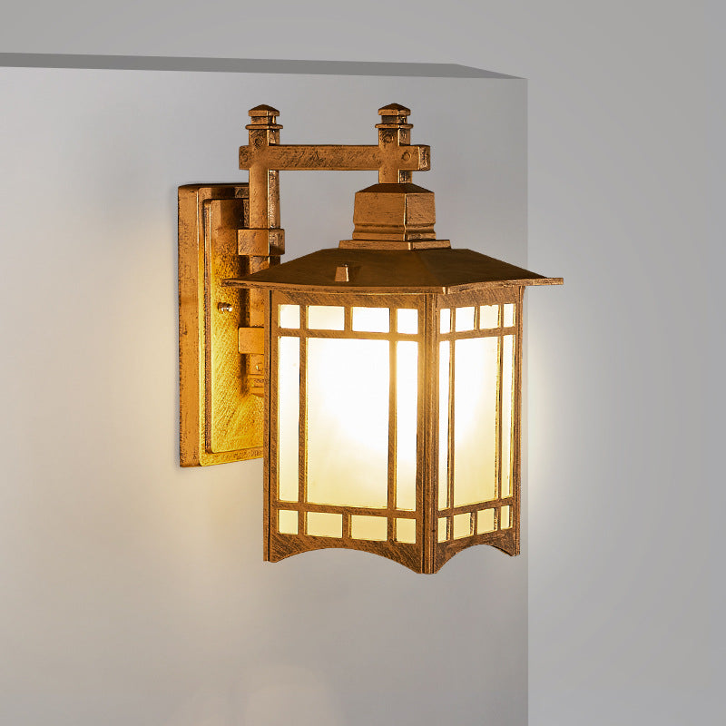 Modern Waterproof Solar Aluminum Chinese Pavilion Shape 1-Light Wall Sconce Lamp
