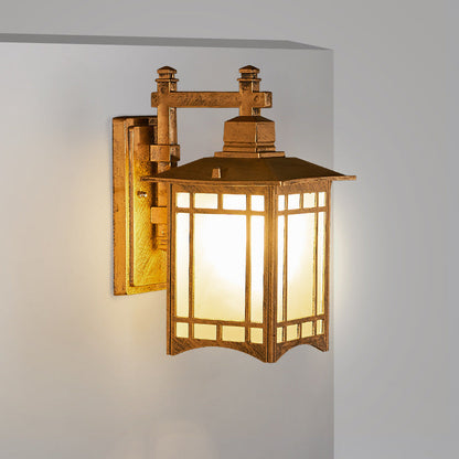 Modern Waterproof Solar Aluminum Chinese Pavilion Shape 1-Light Wall Sconce Lamp