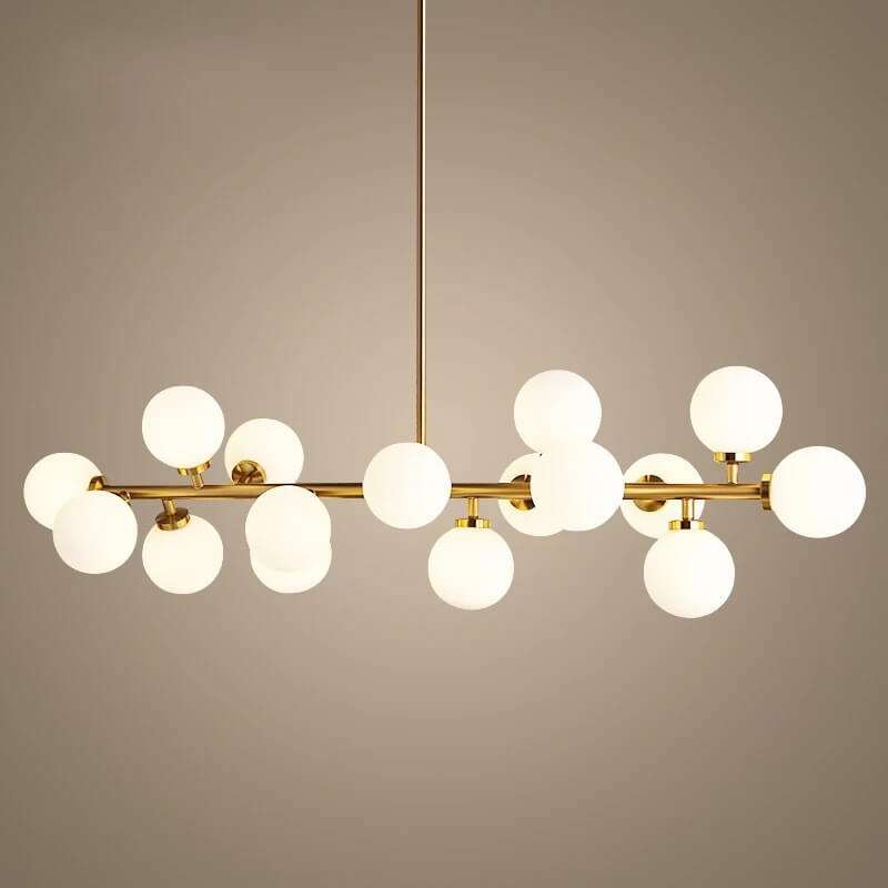 Modern Luxury Magic Bean Iron Glass Ball 16-Light Island Light Chandelier For Dining Room