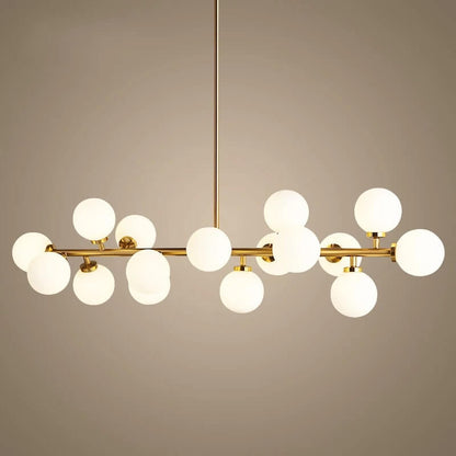 Modern Luxury Magic Bean Iron Glass Ball 16-Light Island Light Chandelier For Dining Room