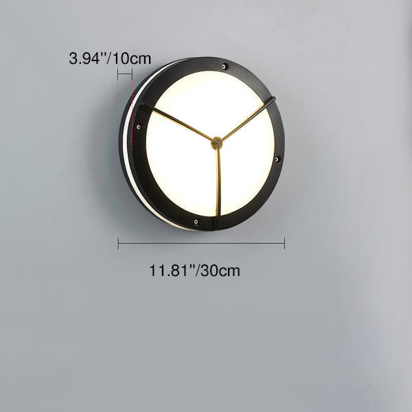 Modern Minimalist Round Aluminum Acrylic Outdoor Waterproof LED Flush Mount Ceiling Light For Outdoor Patio