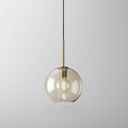 Contemporary Nordic Iron Glass Round Geometric Jar 1-Light Pendant Light For Living Room & Bedroom