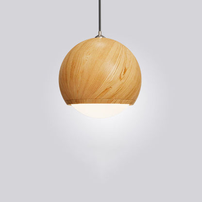 Traditional Japanese Iron Round Oval Iron 1-Light Pendant Light For Living Room & Bedroom