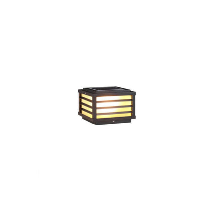 Modern Minimalist Waterproof Solar Square Aluminum PC LED Post Landscape Lighting for Garden