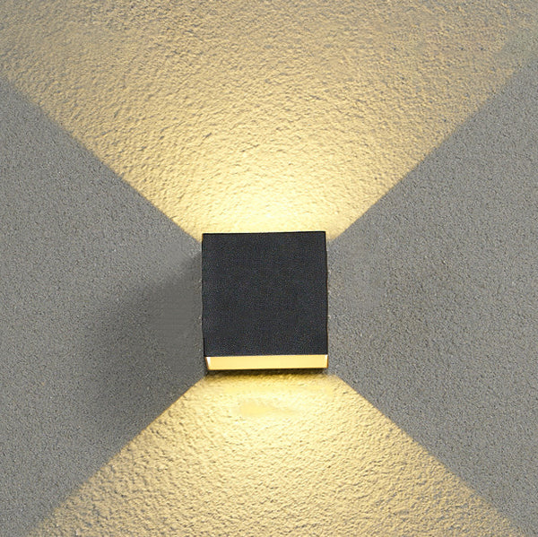 Modern Minimalist Square Cube Aluminum Waterproof LED Wall Sconce Lamp For Outdoor