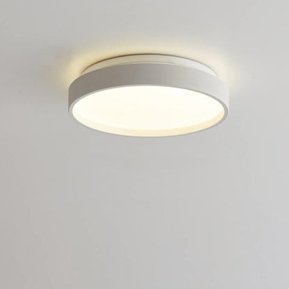 Modern Minimalist Round Solid Color Acrylic Iron LED Flush Mount Ceiling Light For Living Room & Bedroom