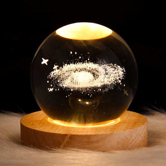 Contemporary Creative Star System Crystal Ball USB LED Night Light Table Lamp For Bedroom
