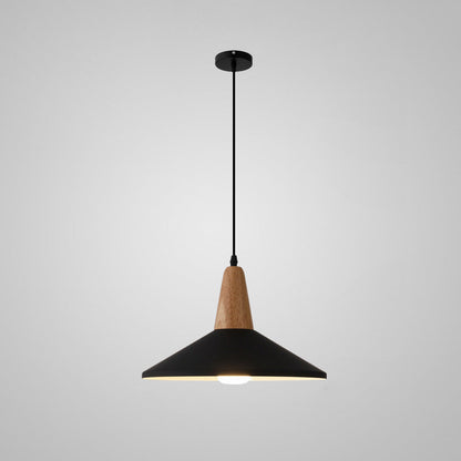 Modern Minimalist Macaron Color Aluminum Solid Wood 1-Light Pendant Light