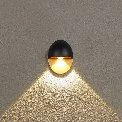 Modern Minimalist Oval Shape Aluminum Outdoor Waterproof LED Wall Sconce Lamp for Outdoor Patio