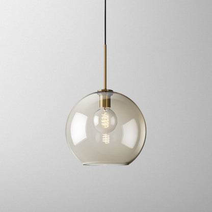 Contemporary Nordic Iron Glass Round Geometric Jar 1-Light Pendant Light For Living Room & Bedroom