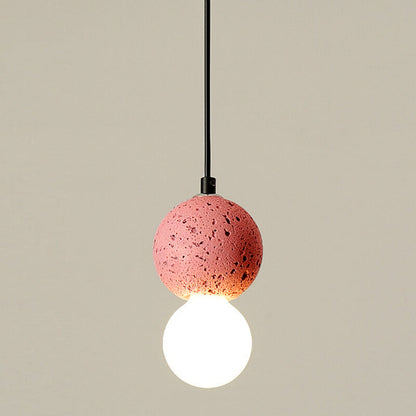 Contemporary Scandinavian Orb Terrazzo 1-Light Pendant Light For Bedroom