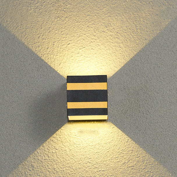 Modern Minimalist Square Cube Aluminum Waterproof LED Wall Sconce Lamp For Outdoor